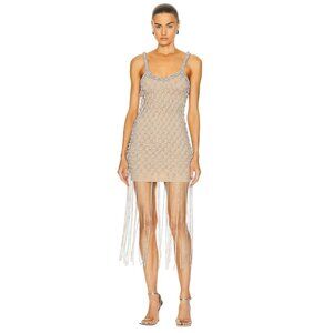 Alexander Wang Crystal Macrame Dress in Clear Silver Small/Medium New Womens